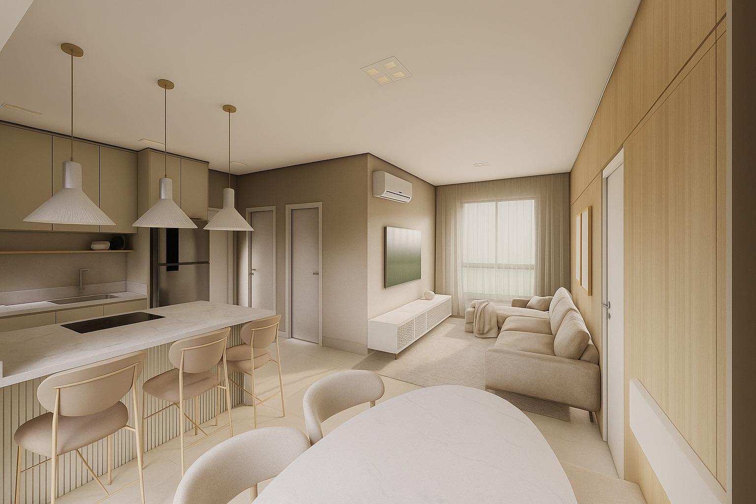 Apartamento 2 suítes à venda no Jardim Itália, Chapecó SC, com ambientes integrados